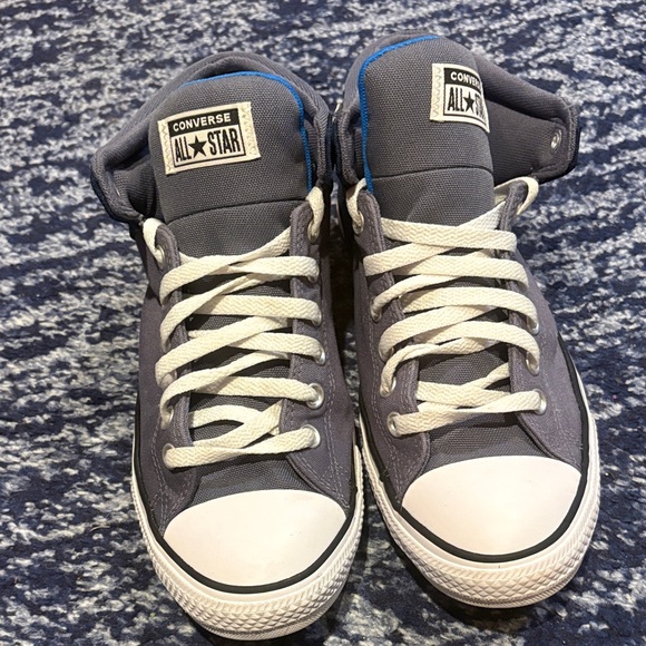 Converse All Star Navy and Grey High-Top Sneakers - Picture 2 of 6